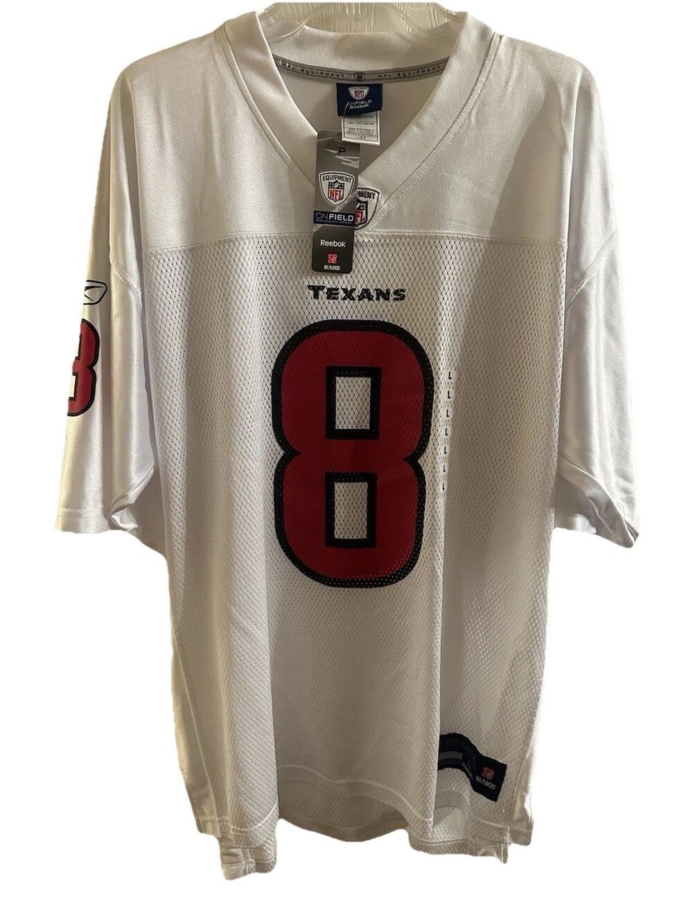 Matt Schaub Signed Houston Texans White Football Jersey NWT #8 Size L